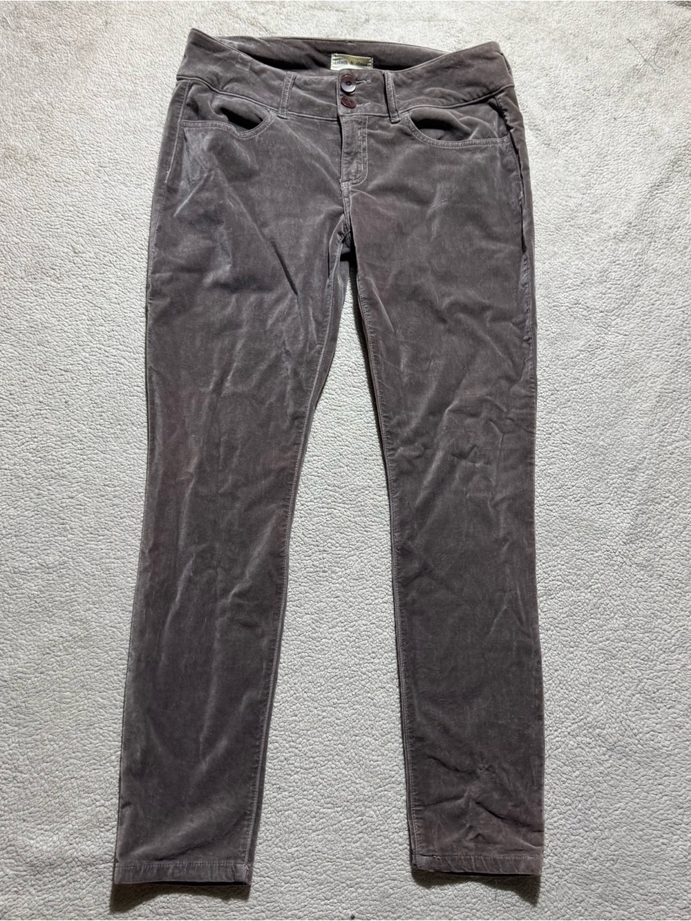 Cloth‎ & Stone Pants Womens 29 Brown Velvet Velour Slacks Mid Rise Meas 31x29